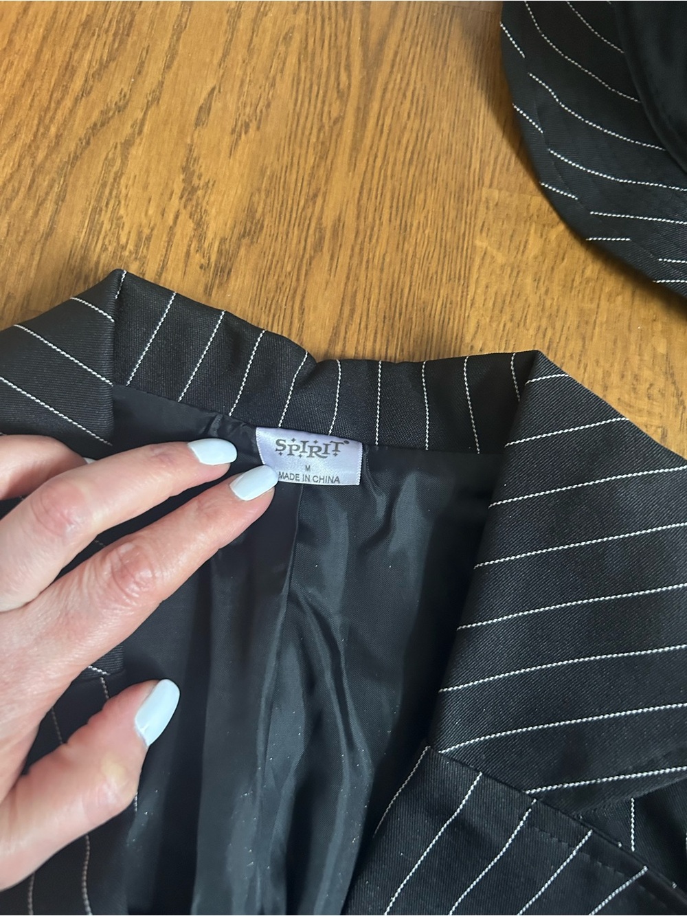 Black Pinstripe Double-Breasted Women's - Picture 2 of 2